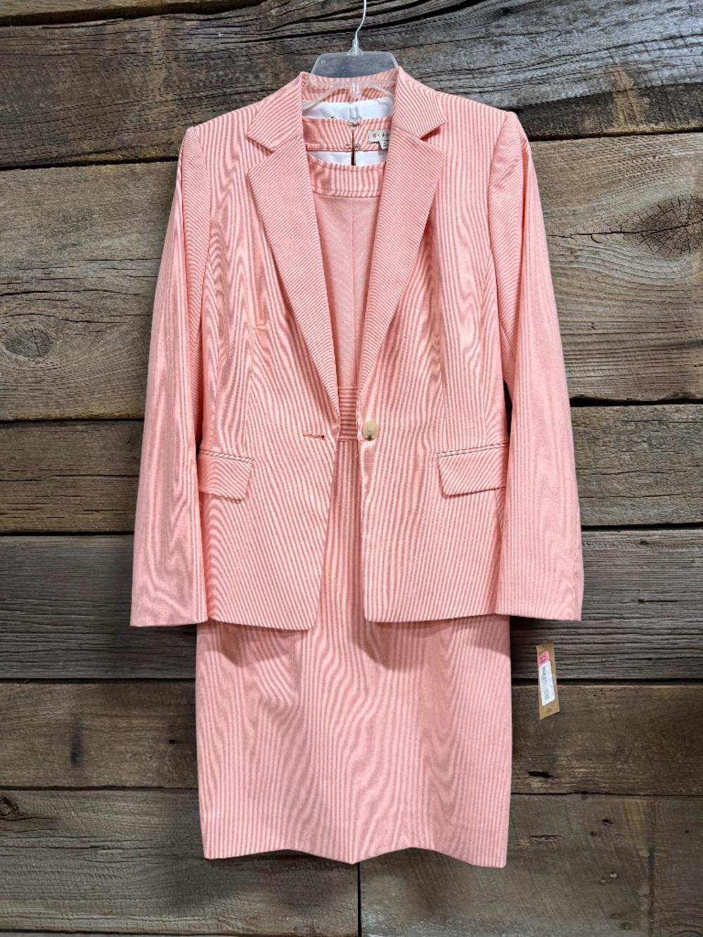 NWT Cremieux 2 piece striped blazer/dress, Peach, Size 4